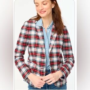 J Crew White Tartan Schoolboy Blazer, NWT, Size 12